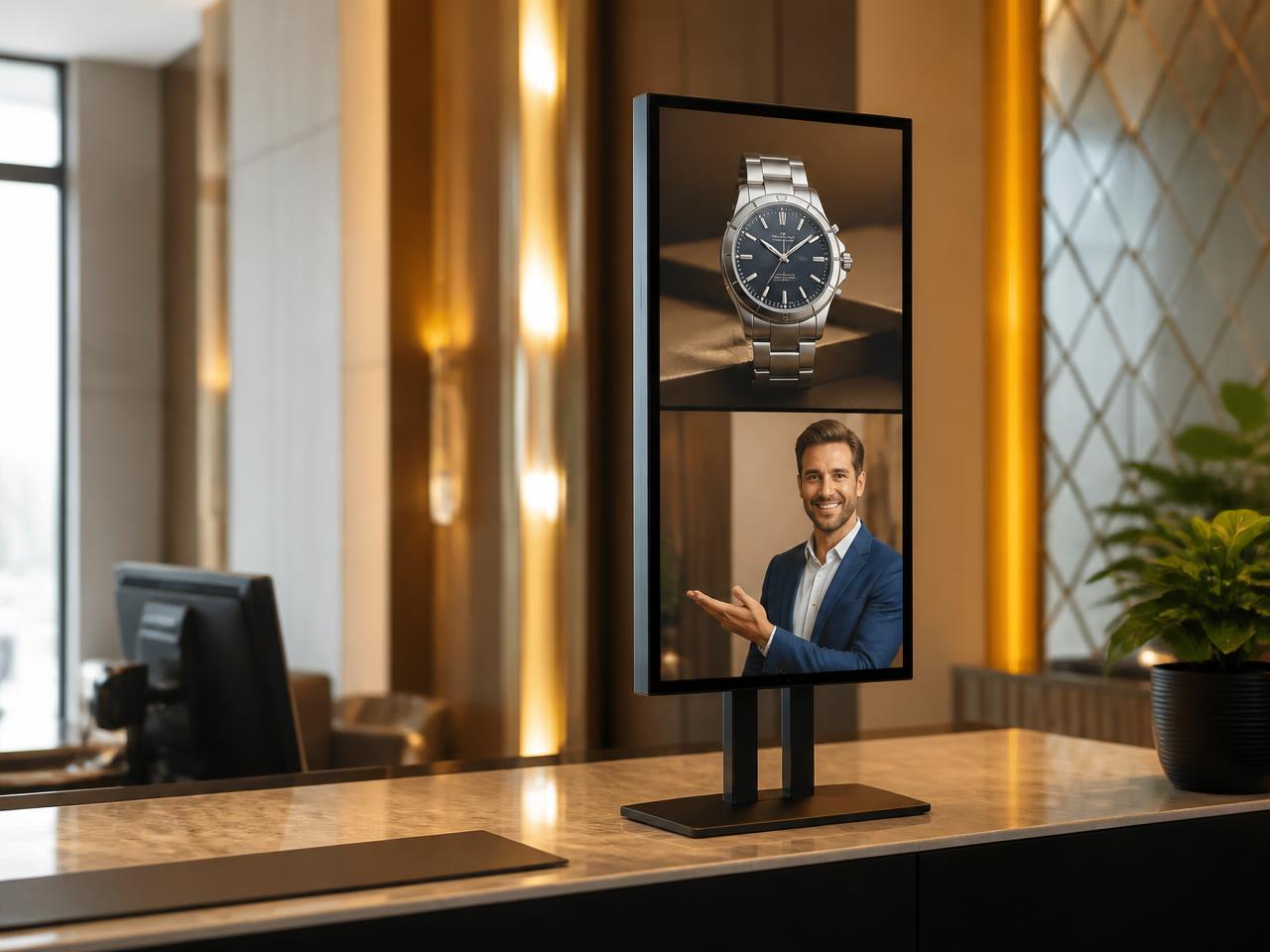 Countertop AI Screen - ~32 inch, about 3 feet tall Sales Bott AI screen