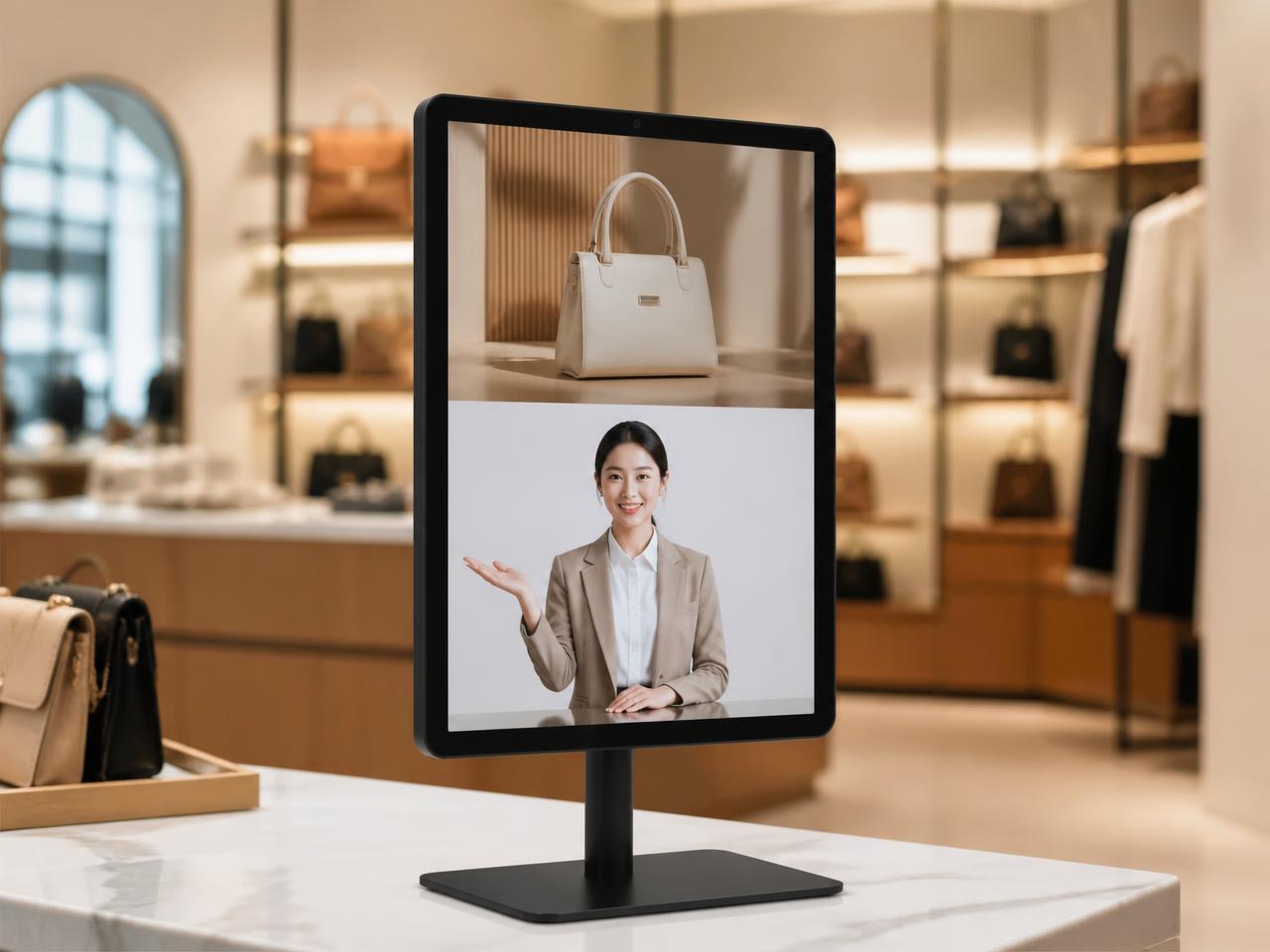 Tablet-Size AI Assistant - ~13 inch Sales Bott AI screen